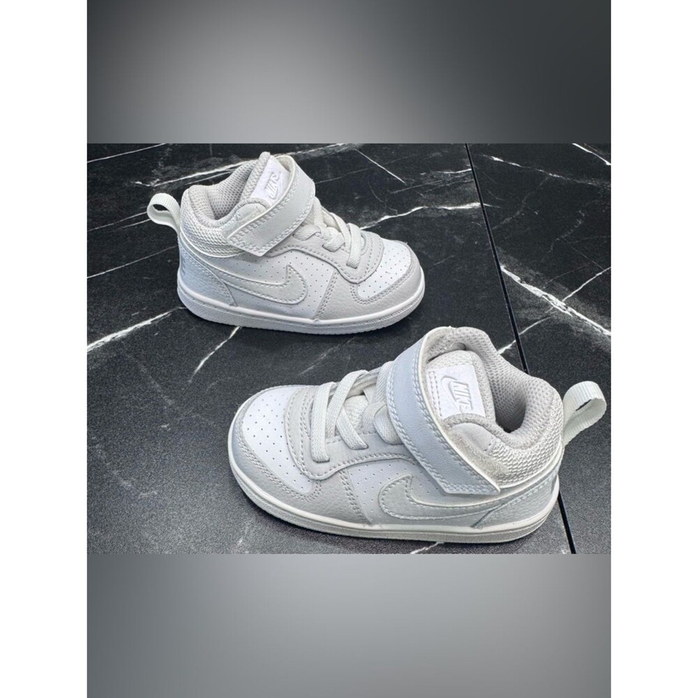 Nike Kids High Top Sneakers White Gray Toddler 6C BNWOB Hook Loop